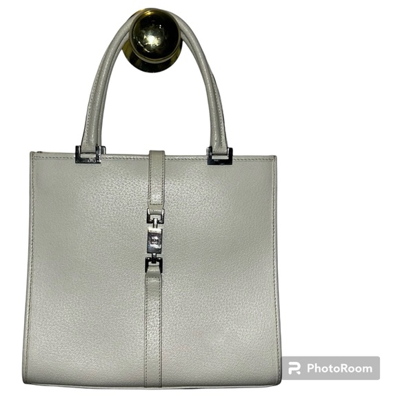 Gucci Authentic Vintage Mini Jackie Tote Bag Purse in Cream Off White Leather - Picture 1 of 15